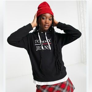 Tommy jeans Tommy Hilfiger cropped navy blue sweatshirt size large